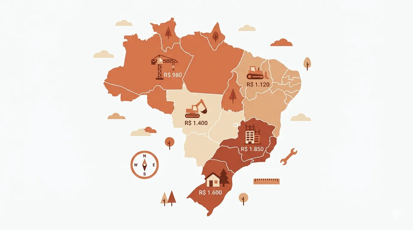 Custo de construção por estado: tabela CUB 2026